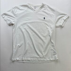 Polo by Ralph Lauren Classic White V-Neck Tee Size S